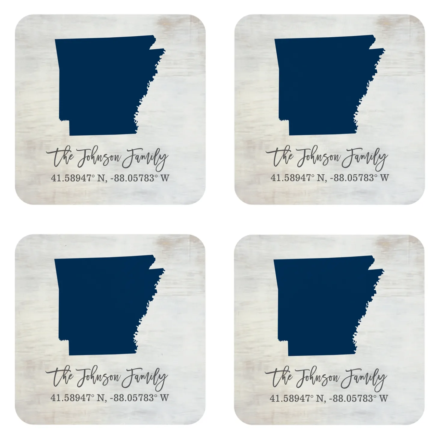 State Of Mind Coordinates Wood Coasters