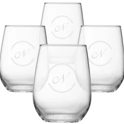 Stemless Wine Glasses - Monogram