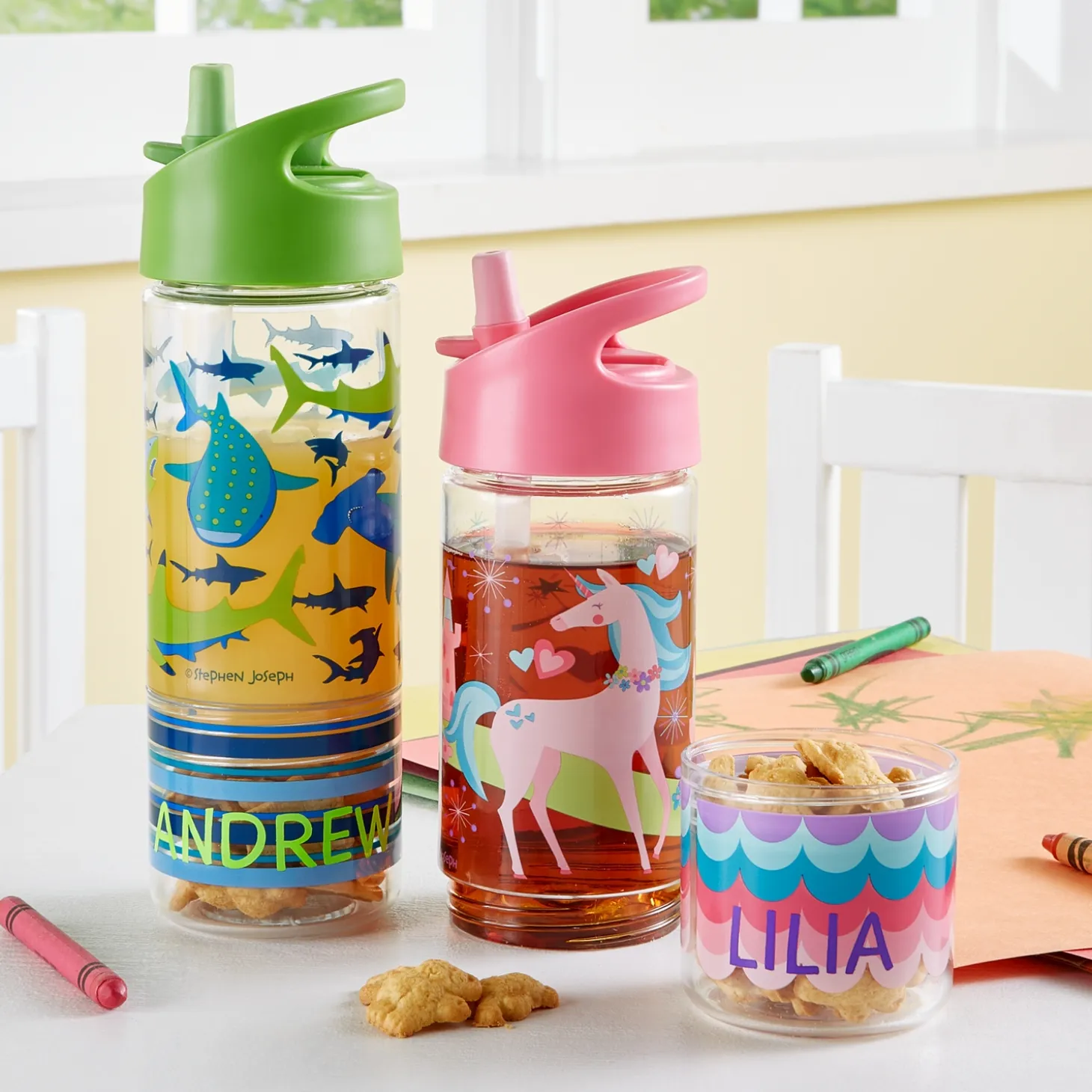 Stephen Joseph® Fun Friends Flip Top Sip & Snack Bottle