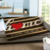 Striped Heart Home Plush Blanket