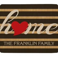 Striped Heart Home Plush Blanket