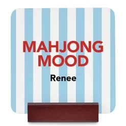Striped Mahjong Mood Wood Coasters