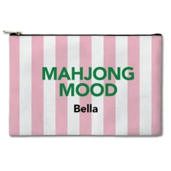 Striped Mahjong Mood Zipper Pouch