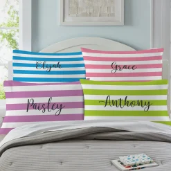 Striped Name Pillowcase