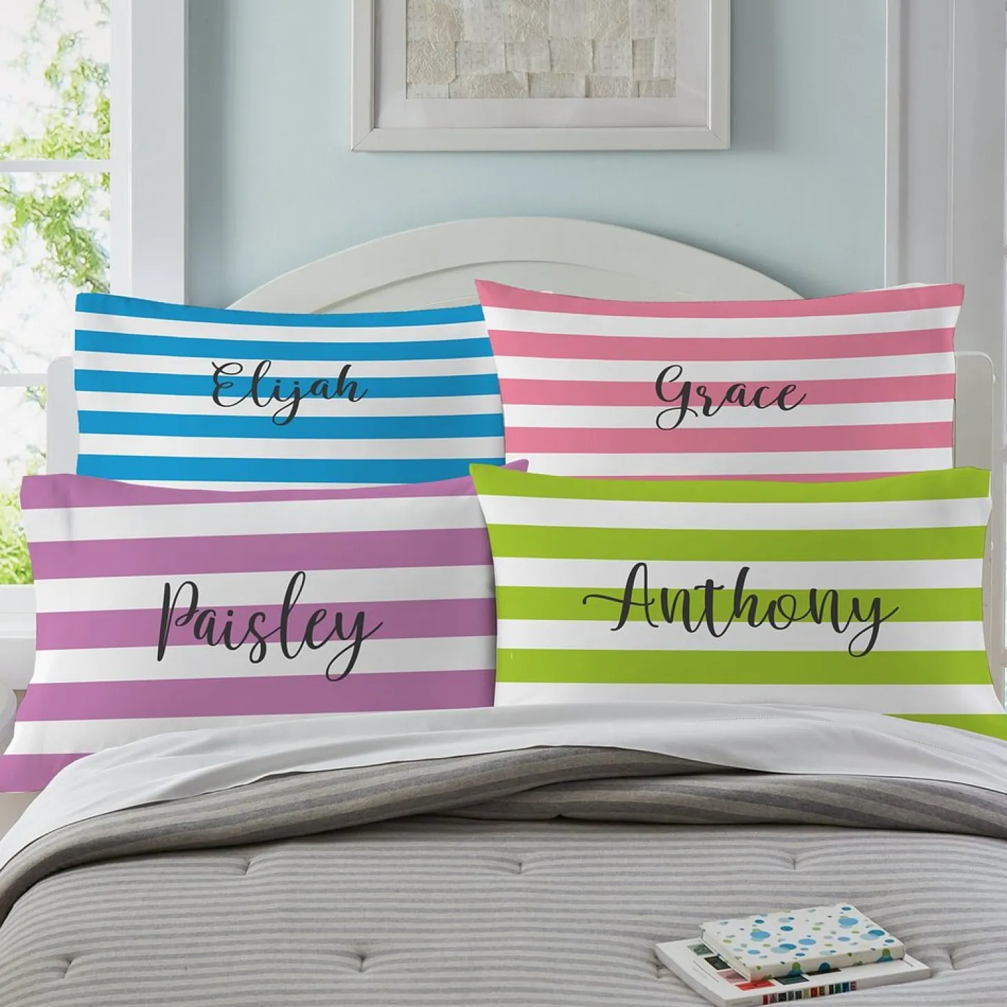 Striped Name Pillowcase