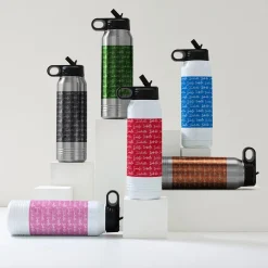 Stylish Script Name Stainless Steel Water Bottles