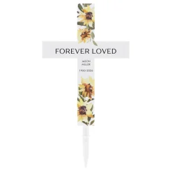 Sunflower Harmony Memorial Solar LED Cross