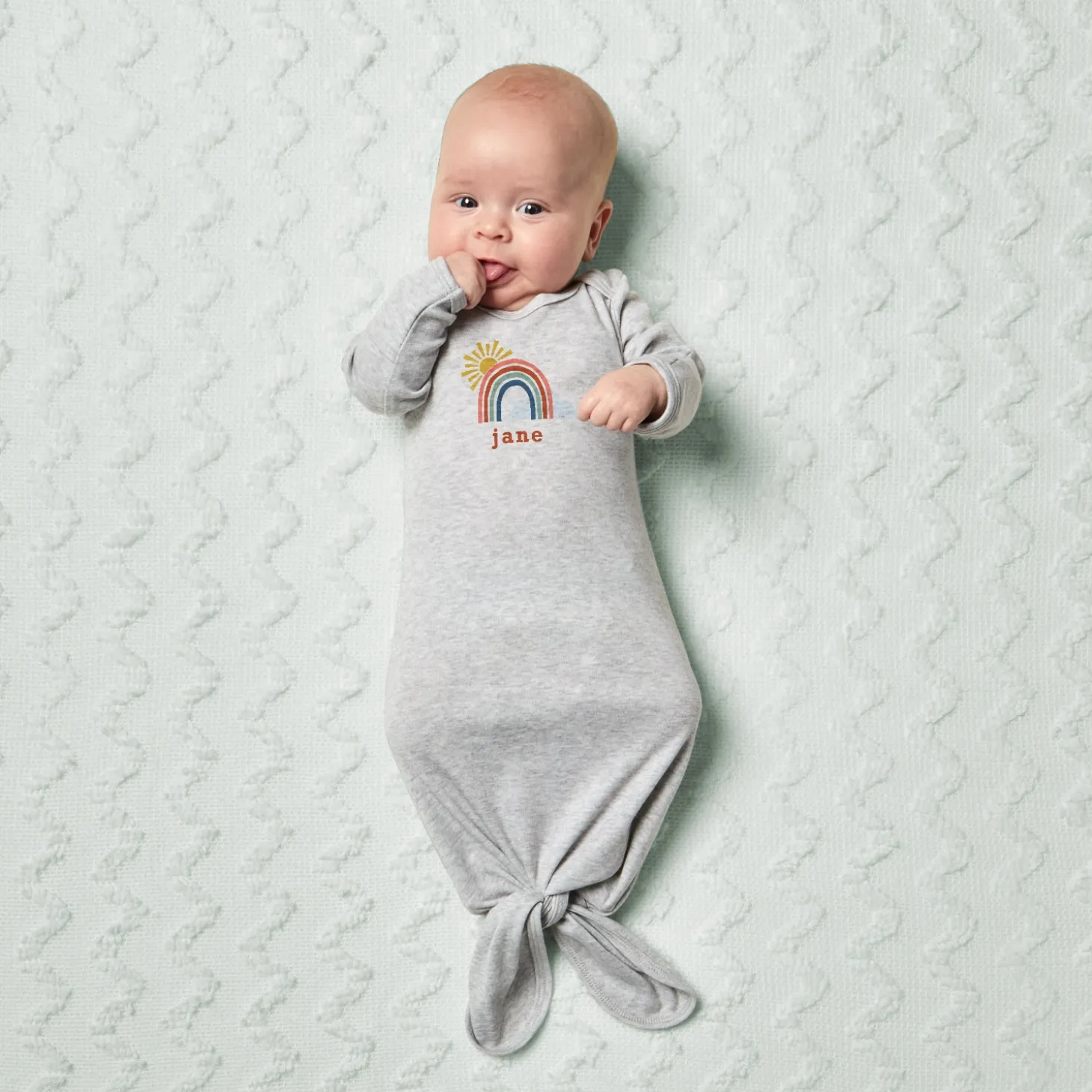 Sunny Rainbow Baby Knotted Gown