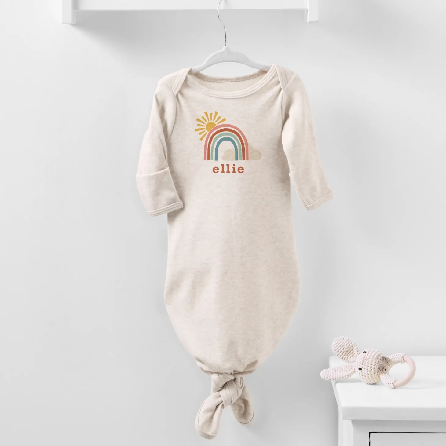 Sunny Rainbow Baby Knotted Gown