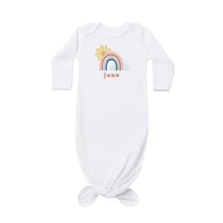 Sunny Rainbow Baby Knotted Gown