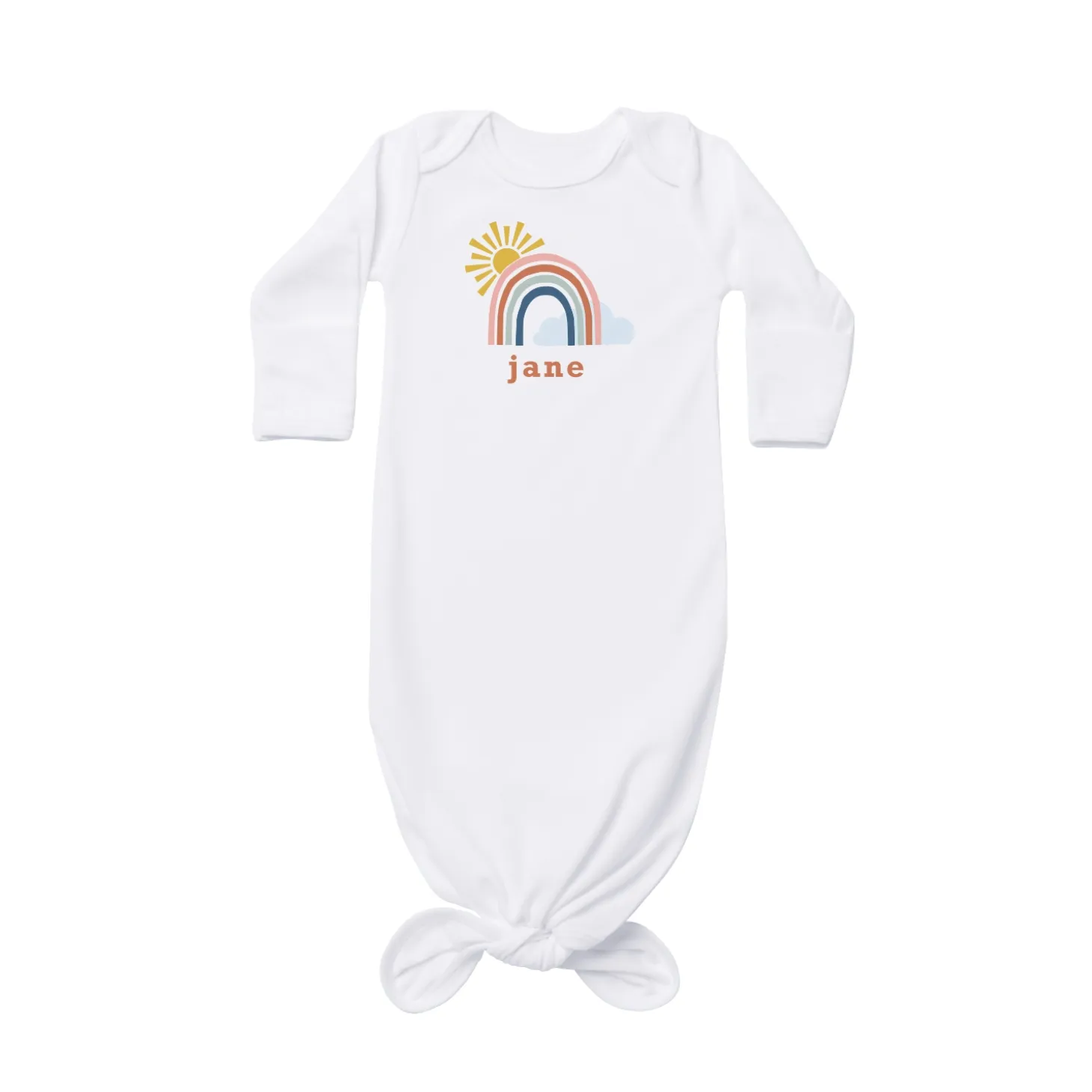 Sunny Rainbow Baby Knotted Gown