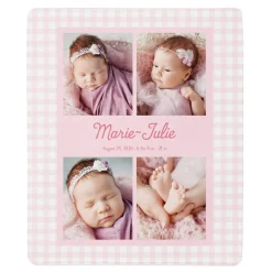 Sweet Baby Multi-Photo Gingham Plush Blanket