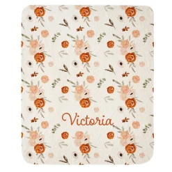 Sweet Floral Name Quilted Baby Blanket
