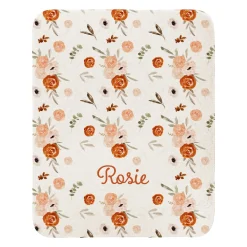 Sweet Floral Name Quilted Baby Blanket