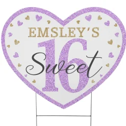 Sweet 16 Heart Yard Sign