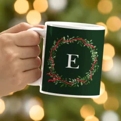 Sweet Wreath Initial Mug