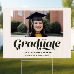 Swirling Graduate Photo Yard Sign