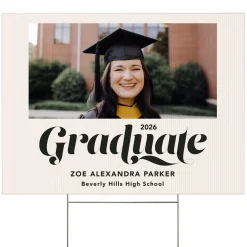 Swirling Graduate Photo Yard Sign