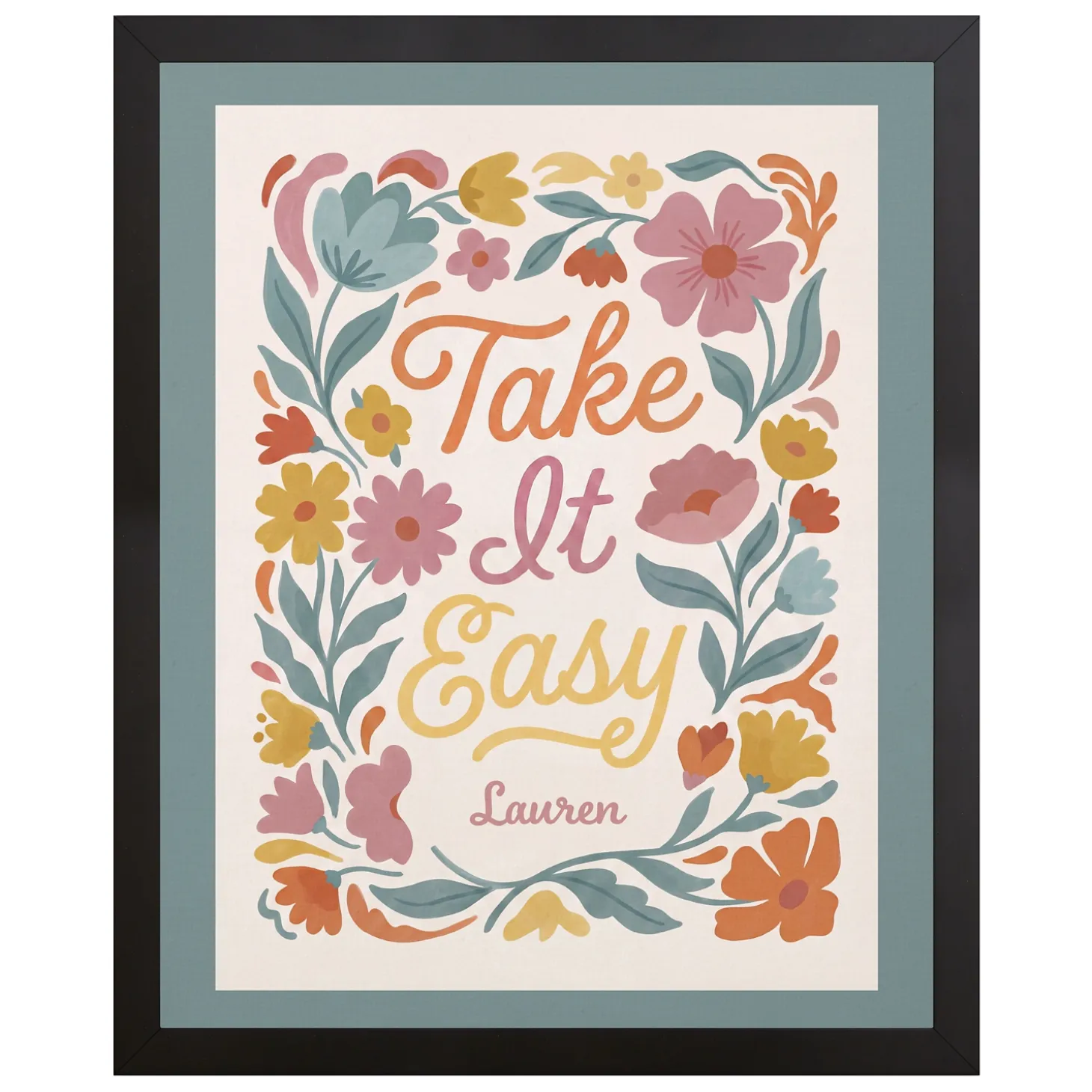Take It Easy Floral Canvas