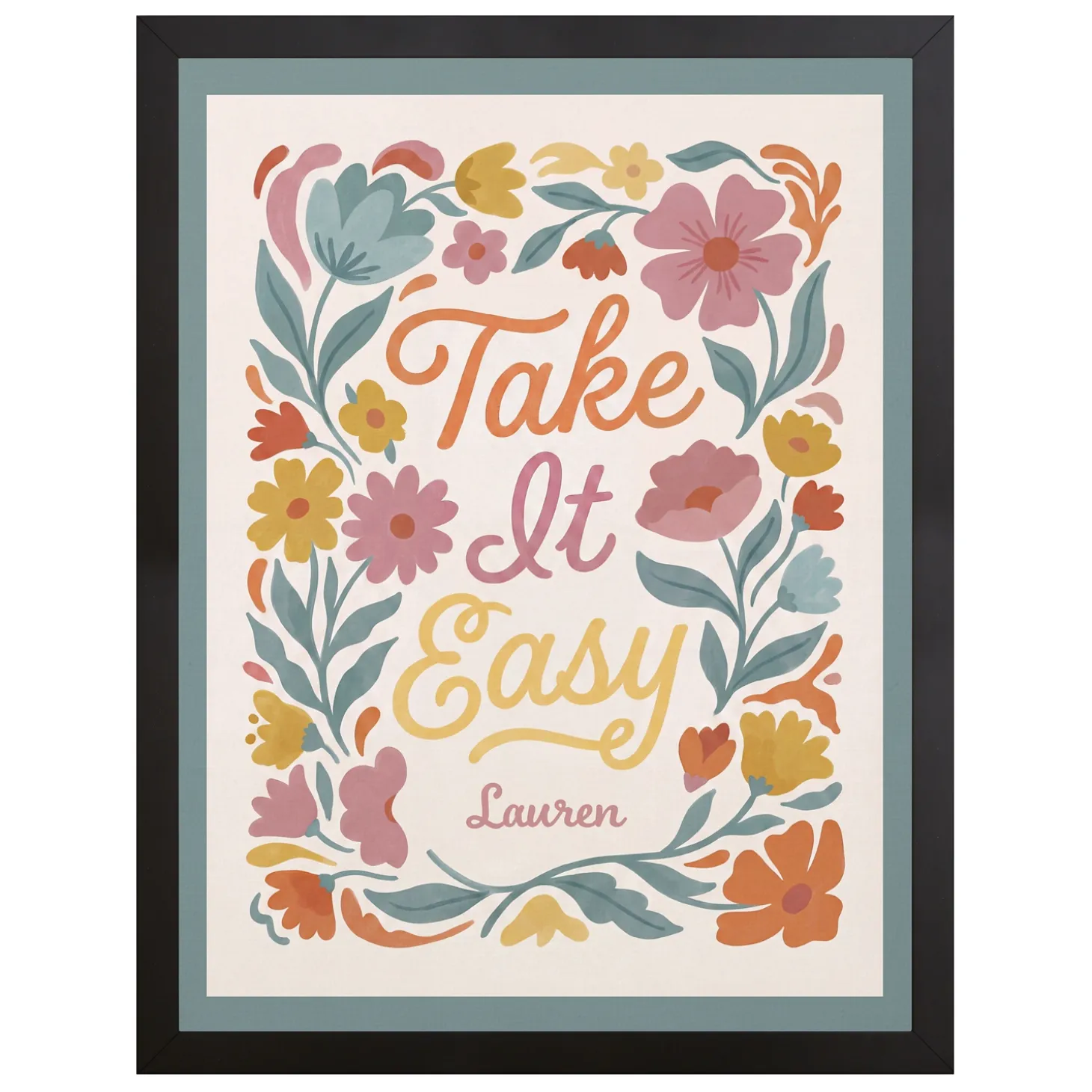 Take It Easy Floral Canvas