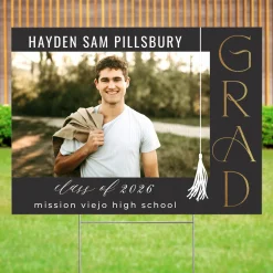 Tassel Honors Graduation Photo Yard Sign