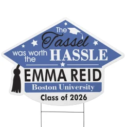 Tassel Was Worth The Hassle Graduation Cap Yard Sign