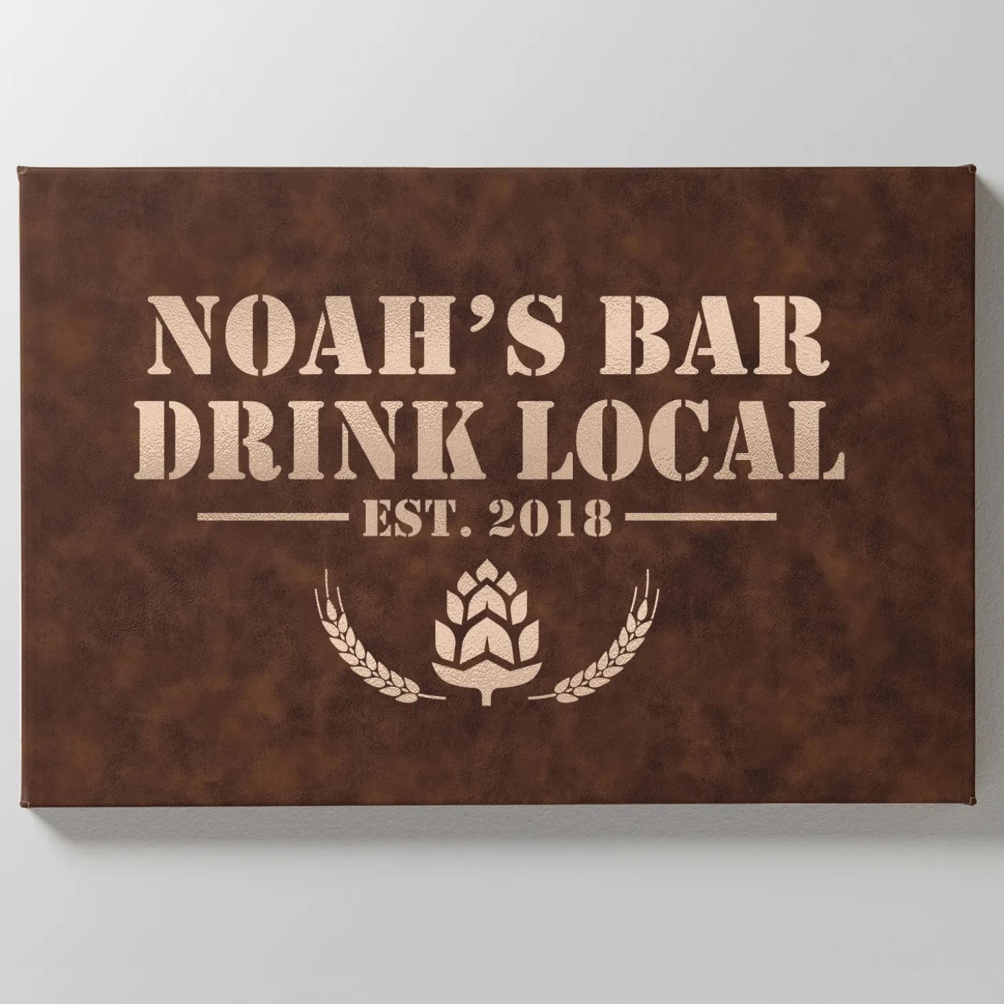 Tavern Established Leather Wall Art