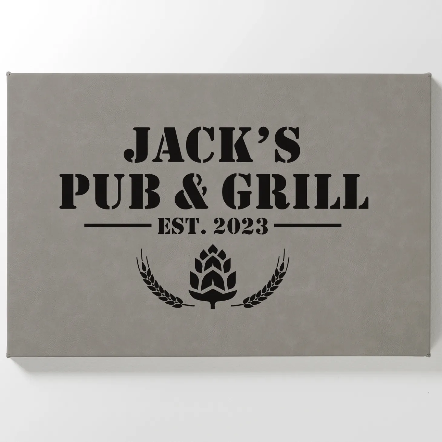 Tavern Established Leather Wall Art