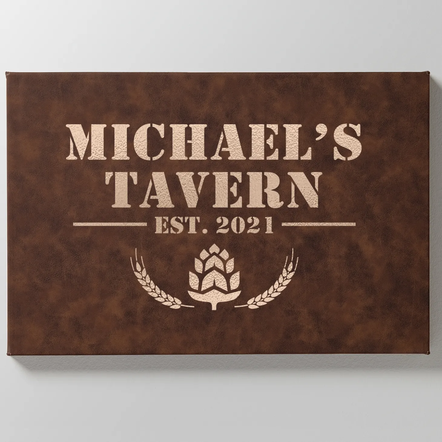 Tavern Established Leather Wall Art