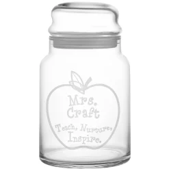 Teacher Apple Glass Treat Jar