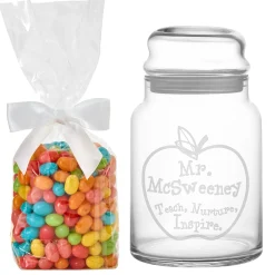 Teacher Apple Glass Treat Jar