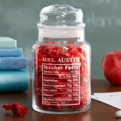 Teacher Facts Glass Treat Jar
