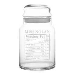 Teacher Facts Glass Treat Jar