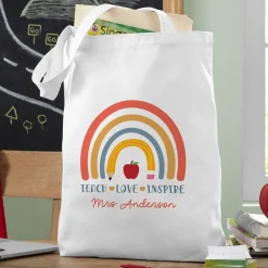 Teacher Rainbow Tote Bag