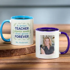 Teachers Plant Seeds Quote Photo Mug