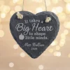 Teachers Shape Minds Heart Slate Ornament