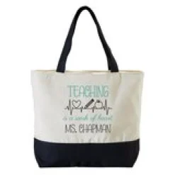 Teaching Is A Work Of Heart Canvas Tote Bag
