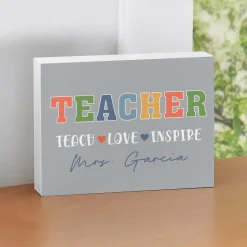 Teach Love Inspire Wood Block