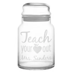 Teach Your Heart Out Glass Treat Jar