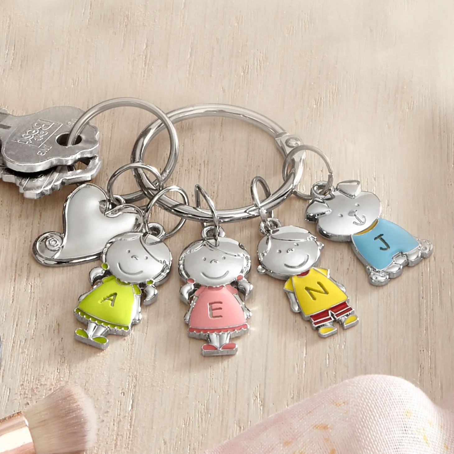 Tender Hearts Character Charm Keychain