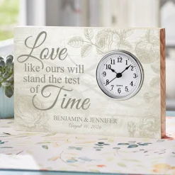 Test of Time Wedding Wood Clock