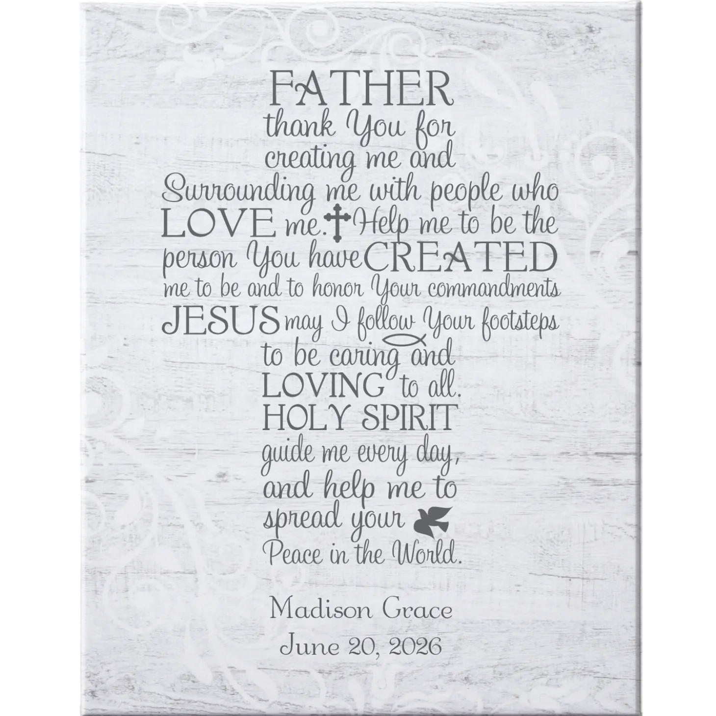 Thank You for Creating Me Cross Canvas