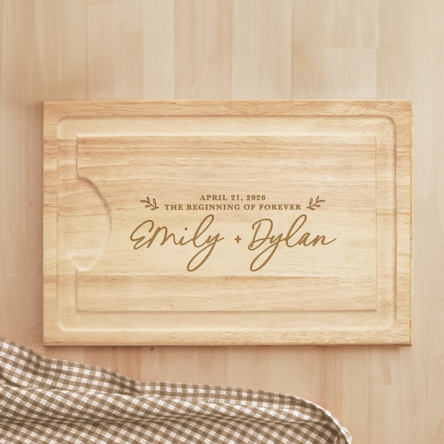 The Beginning of Forever Maple Wood Cutting Board