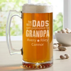 The Best Dads Get Promoted Oversized Beer Mug