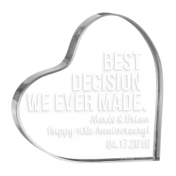 The Best Decision Anniversary Acrylic Heart