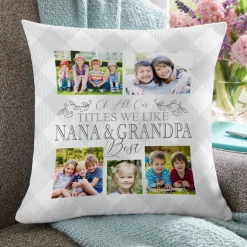The Best Grandparents Photo Pillow