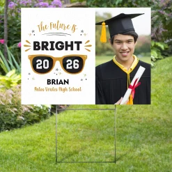 The Future is Bright Graduation Photo Yard Sign