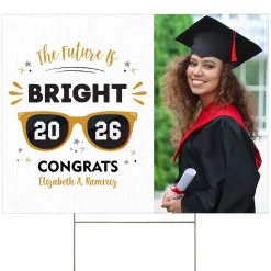 The Future is Bright Graduation Photo Yard Sign