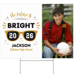 The Future is Bright Graduation Photo Yard Sign