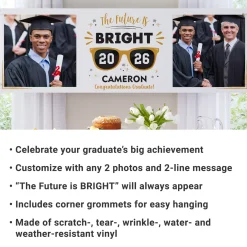 The Future is Bright Photo Graduation Banner
